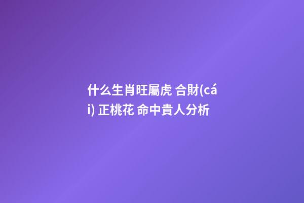 什么生肖旺屬虎 合財(cái) 正桃花 命中貴人分析